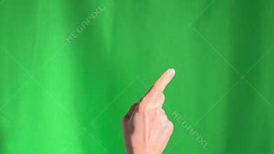 Swiping to right and left with index finger. Hand gesture