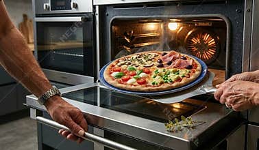 Taste all four seasons: An artisanal Pizza Quattro Stagioni, freshly served.