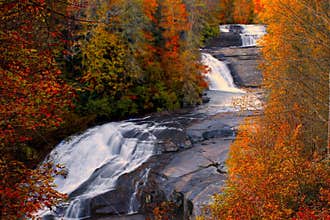 Fall at Triple Falls at Dupont State Forest