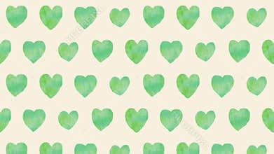 Cute hand drawn watercolor hearts seamless loop animation. motion background.