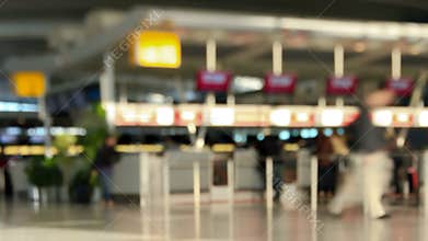 Airport Travelers Time Lapse Pan Tilt Shift