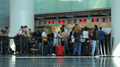 Airport Travelers Check-in Area