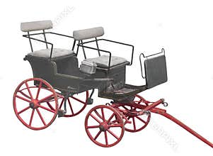 Small horse drawn buggy .