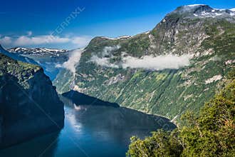Geiranger fjord panoramic view,Norway