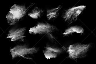 Abstract design of white powder cloud