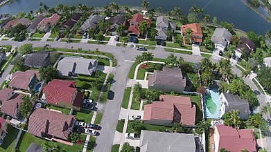 Aerial view of Florida waterfront neighborhoods