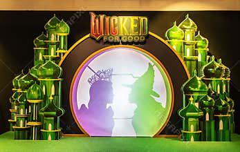 BANGKOK, THAILAND, 19 November 2025 - A beautiful standee of a movie called Wicked 2 : For Good Display at the cinema to promote