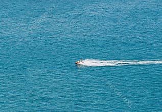 Person Cruising the Mediterranean Sea