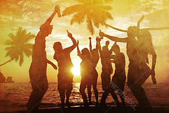 People Enjoying Party by the Beach