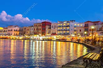 Venetian habour of Chania, Crete, Greece