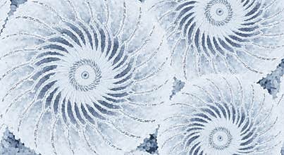 Abstract Swirling Fractal Patterns in Cool Blue and White Tones