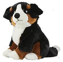 brown and black toy dog cut out isolated white background with clipping path