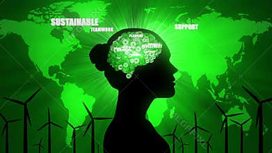 Environmental Thoughts: female silhouette and green issues