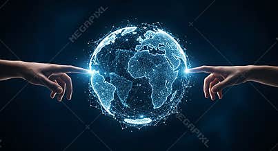 Global network connection showcasing digital world technology communication internet and worldwide data exchange