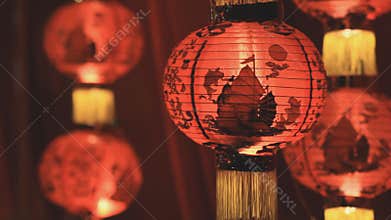 Chinese paper lanterns in the night