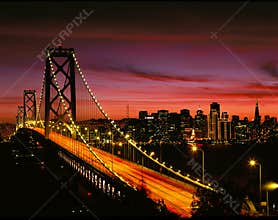 San Francisco Bay Bridge at Night