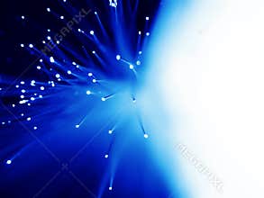 Blue fiber optic background