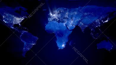 World at Night with Ray of Lights (Loop)