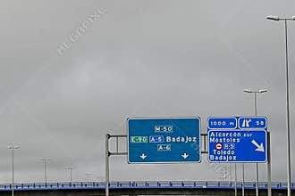 M-50 highway, exit 58 towards Alcoron and Móstoles, Madrid, Spain