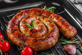 Homemade sausage grilled