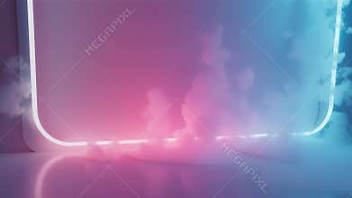 AI Vibrant neon fog with edges