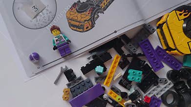 Lego Speed Champions Nascar car kit build in progress