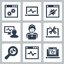 Computer help-line vector icons