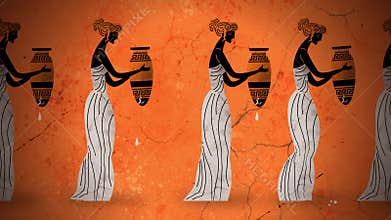 Danaides carrying leaking jars as eternal punishment