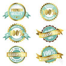 Gold premium quality guarantee labels