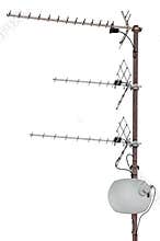 TV communication aerials, residential, isolated