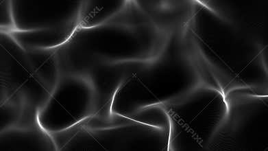 Futuristic point dark black wave animation Digital of particles 3d rendering