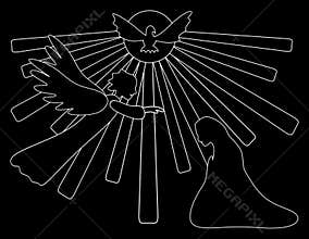 Holy Spirit Angel and Mary blackboard
