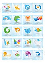 Set of abstract icons. Vector illustration decorative background design