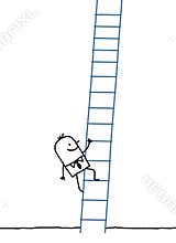 Businessman climbing up