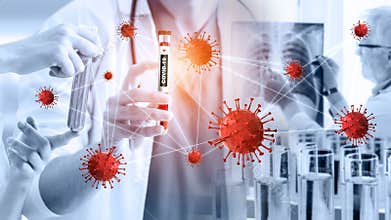 Coronavirus COVID-19 medical test vaccine research and development concept