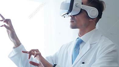 Professional medical doctor working in hospital office using modern technologies. Medicine and healthcare.