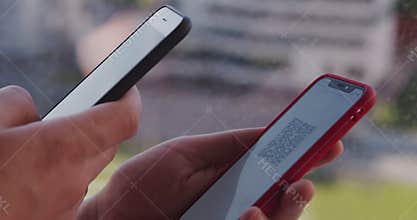 Scanning QR code on smartphone