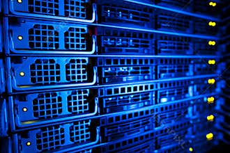 Server rack cluster in a data center