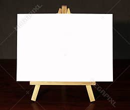 Wood Easel With White Canvas