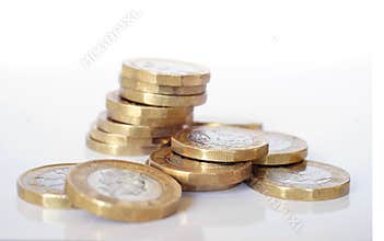 Pile of UK Pound Coins