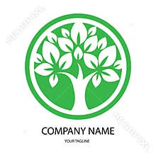 Green, tree illustration logo vector