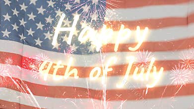 Double exposure of fireworks celebrate for Memorial day. July 4 Independence day