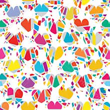 Love broken cut colorful seamless pattern