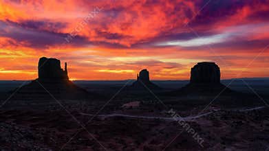 Sunrise of Monument Valley