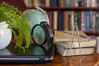 Informational digital detox. Home education during the coronavirus pandemic, future travels  planning. Books instead of news,