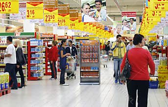 Busy supermarket