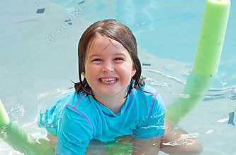 Happy child in pool