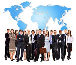 Businessmen standing in front