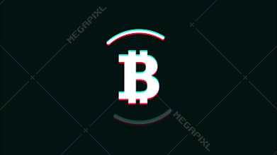 Bitcoin Crypto Currency Icon Technology Glitch Fx
