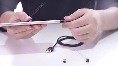 Plug in a cellphone charger